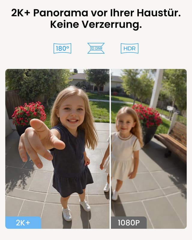 Detalle de Reolink 5MP Video-Türklingel Kamera mit Chime (WLAN 2,4/5 GHz, 3:4 Kopf-zu-Fuß, 180°) – Weiß