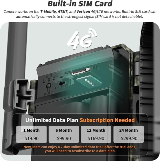 Detalle 2 de SEHMUA 3rd Gen 4G LTE Cellular Trail Camera