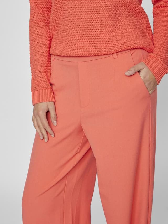 Detalle de Vila Women’s Vivarone HW Wide Pant (Noos) – high-waist wide-leg fabric trousers