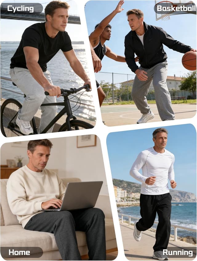 Detalle 2 de Aocku 4 Pack Men’s Athletic Sweatpants