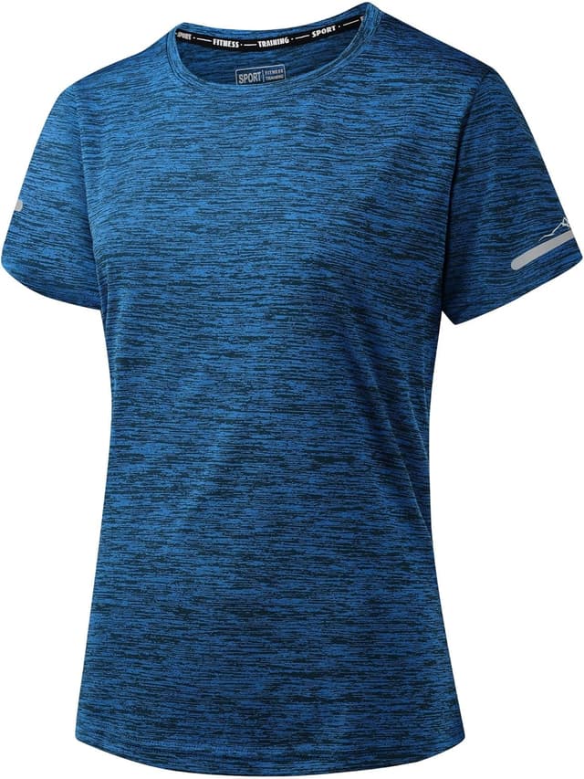 Detalle de Peakwell Damen Sportshirt Atmungsaktiv Laufshirt