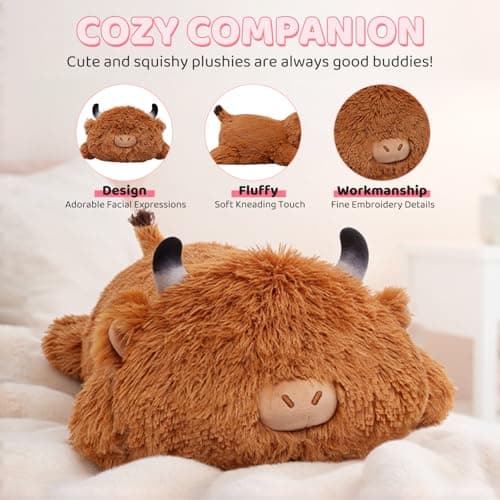 Detalle 1 de Mewaii Almohada Vaca Kawaii Respirante para Niños 🐄