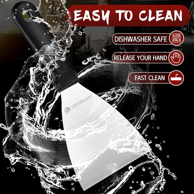 Detalle de Univinlions Smash Burger Kit con pressa per hamburger da griglia e spatola XXL