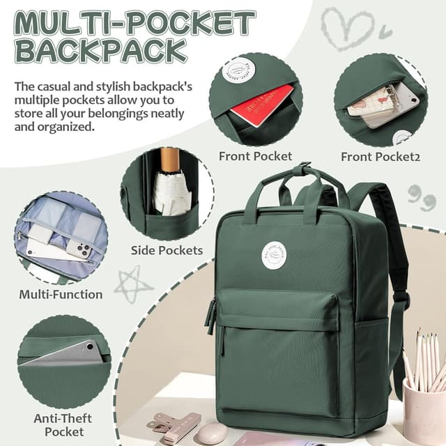 Detalle 2 de HYC00 Women’s Lightweight School Backpack (HYC00 School Backpack Women) – Laptop Rucksack with Anti-theft Pocket