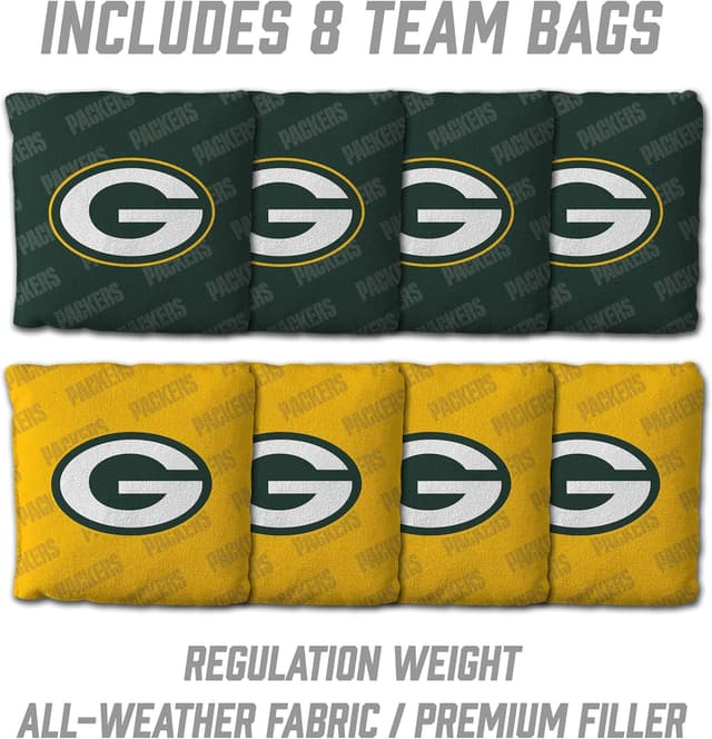 Detalle de YouTheFan NFL 2’ x 3’ All-Wood Cornhole Game with Logo Bags