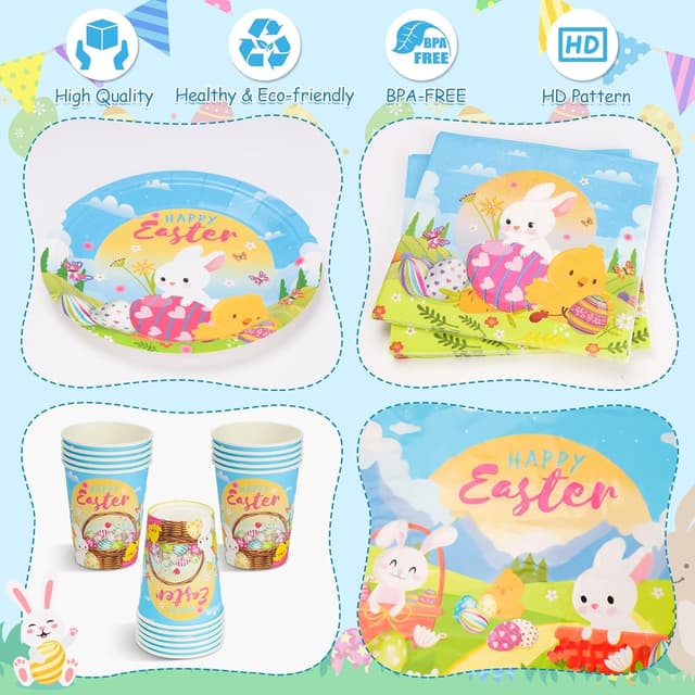 Thumbnail 3 de Easter Party Tableware Set for 16 People