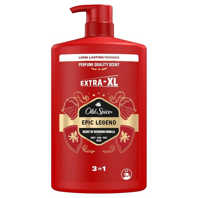 Detalle de Old Spice Epic 3-in-1 Duschgel für Haar, Gesicht und Körper (1000 ml) – langanhaltende Frische