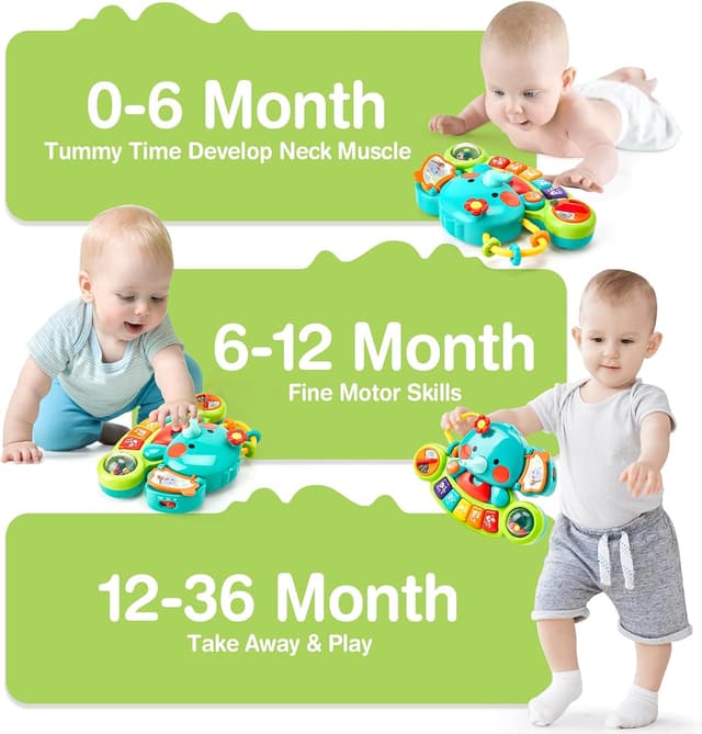 Detalle de hahaland 7-in-1 Baby Piano Toy (6–12 Months) with Lights & Sounds