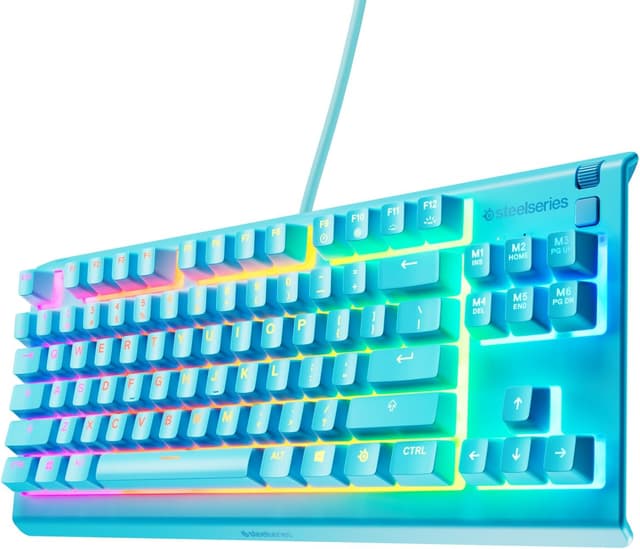 Detalle de SteelSeries Apex 3 TKL Aqua RGB Gaming Keyboard (Aqua RGB, Tenkeyless)