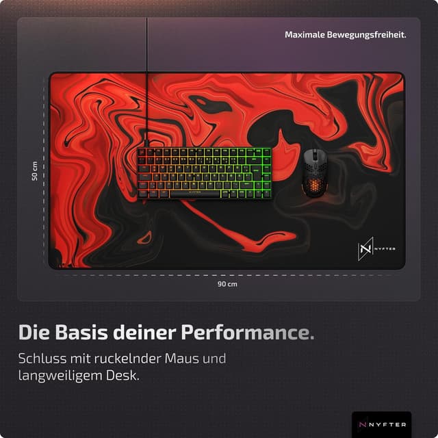 Detalle 2 de Nyfter Nyfpad XXL Gaming Mauspad 900×500 mm 🖱