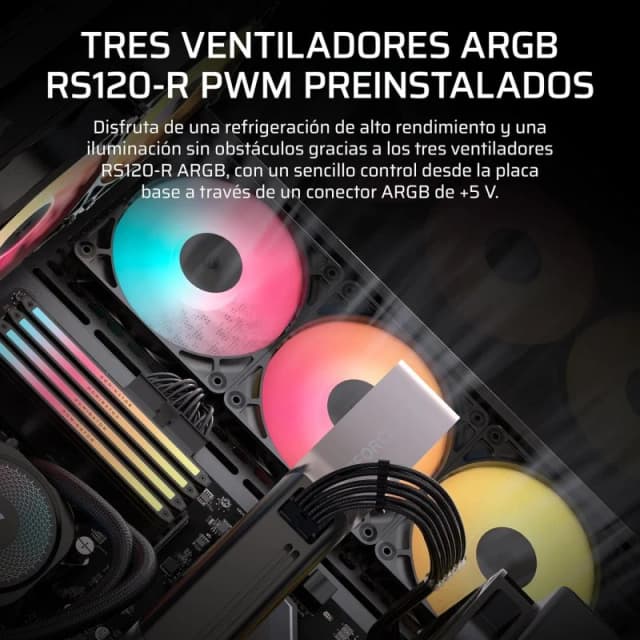 Detalle 2 de Corsair 3500X RS-R Semitorre con 3 ventiladores
