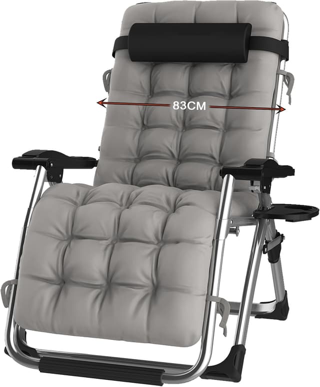 Detalle de Hengriacly sedia a sdraio pieghevole con copertura, schienale regolabile fino a 170° e portata 240 kg