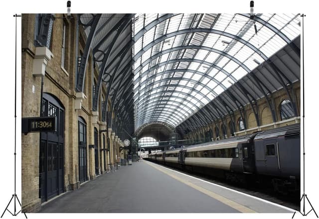 Detalle 2 de CORFOTO 7x5ft King Cross Railway Station photography backdrop (fabric) for photo booths & events