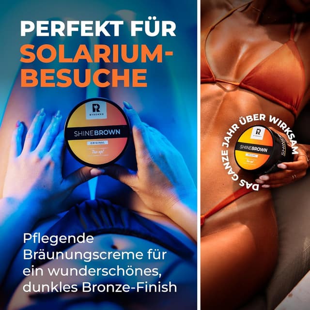 Detalle 2 de BYROKKO Shine Brown Bräunungsbeschleuniger Sonnencreme (210 ml) für Solarium und Outdoor