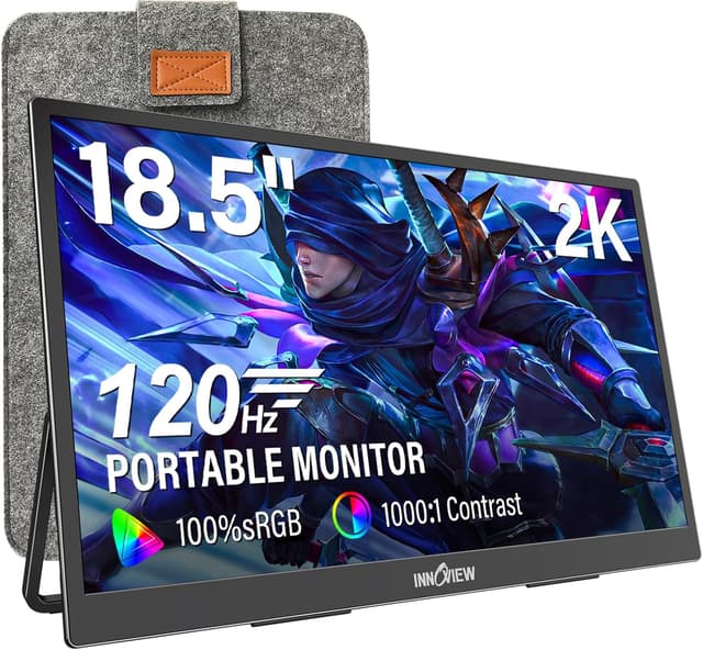 Detalle de InnoView 2K Portable Monitor 18.5" (2560x1440 QHD) 120Hz USB-C & HDMI