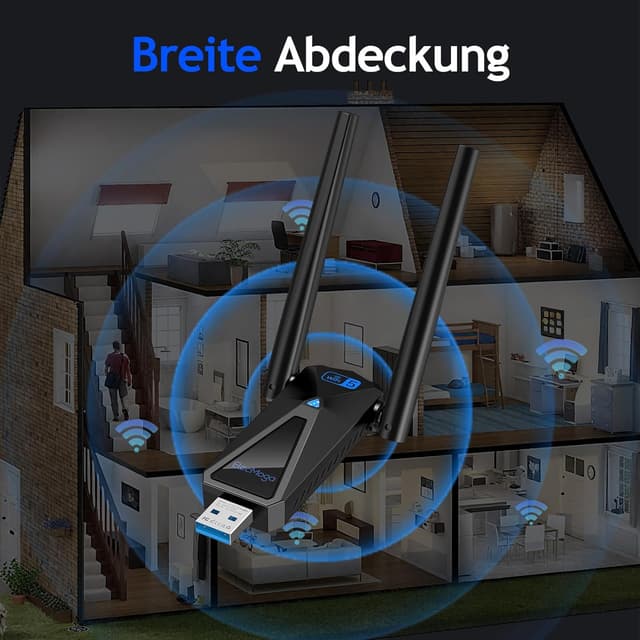 Thumbnail 4 de ElecMoga WLAN Stick 1300Mbps USB Stick