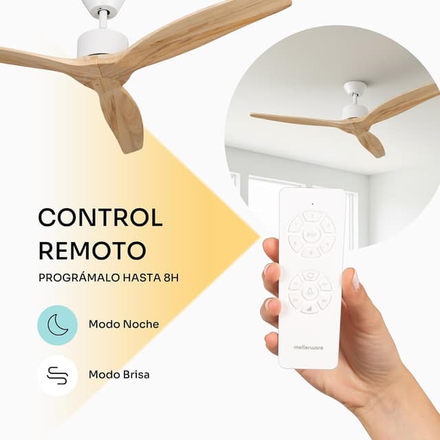 Thumbnail 2 de Mellerware Ventilador de Techo DC 30W con Mando y Luz🌬
