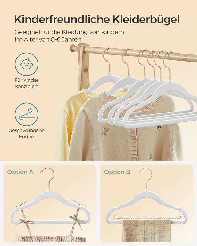 Detalle 2 de SONGMICS Kinderkleiderbügel 30er Set