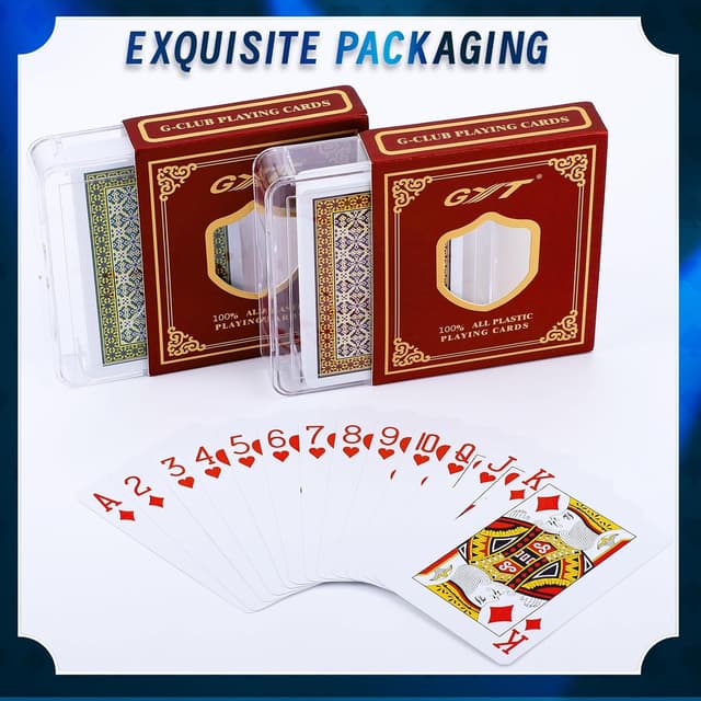 Detalle 1 de Two Decks Poker Cards PVC Waterproof, 88×63mm