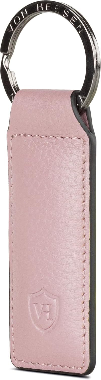 Detalle de VON HEESEN® Schlüsselanhänger aus Lavendel-Leder mit Geschenkbox – Schlüssel Organizer & Schlüsselband