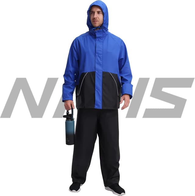 Detalle 2 de Navis Marine Men’s PRO Rain Suit Set (WS-005) – Heavy-duty waterproof jacket & bib trousers with reflective strips