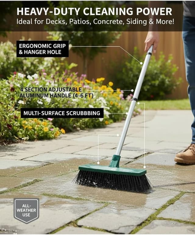 Thumbnail 1 de EDS 12" Yard Broom Heavy Duty with 120 cm Handle 🧹