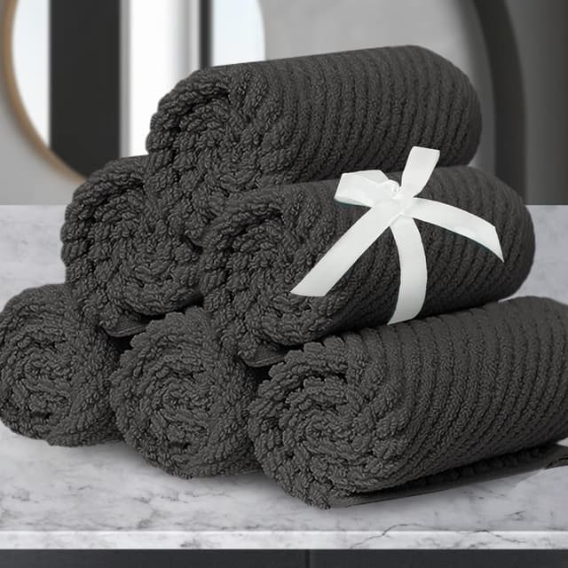 Detalle de VOOVA & MOVAS Grey Washcloths 13x13