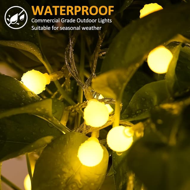 Detalle 2 de LED Lichterkette mit Stecker, 27 m Kugel warmweiß inkl. Fernbedienung & Timer (IP44)