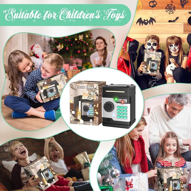 Detalle de NAFEIV Electronic Piggy Bank, 600 coins