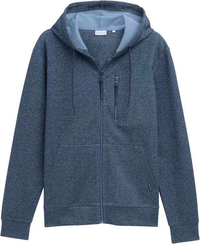 Detalle de TOM TAILOR Herren 1048637 Hoodie Sweatjacke mit Kapuze und Streifenmuster