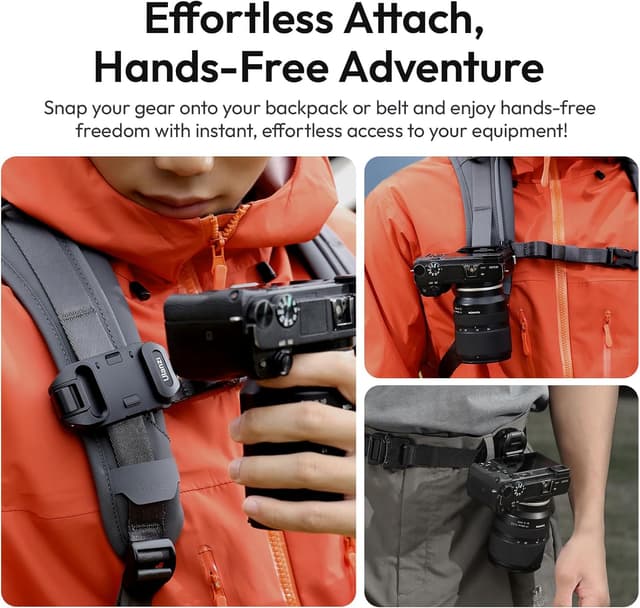 Detalle de ULANZI UKA07 : clip de sangle pour sac à dos avec déverrouillage rapide (plaques UKA-QR)