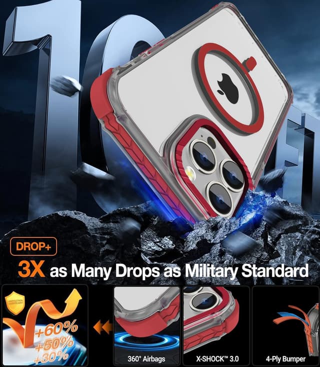 Detalle de DEERLAMN Magnetic Case for iPhone 15 Pro Max (6.7-inch) with MagSafe Compatibility