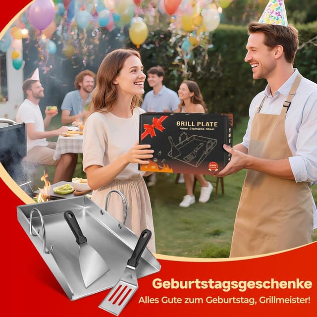 Detalle 1 de Grillplatte Plancha 4 mm Edelstahl 40 x 30 cm