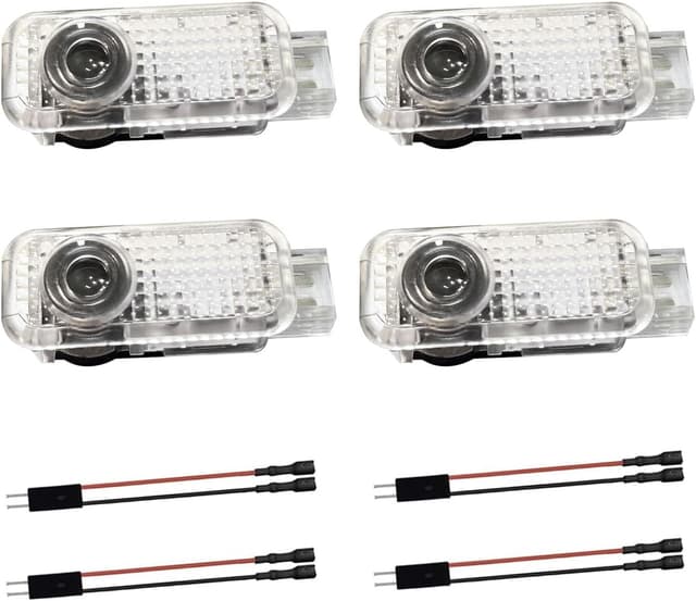 Detalle de Krewua 4 PCS car door logo projector lights for multiple Audi models (A1/A3/A4/A5/A6/A7/A8, Q2/Q3/Q5/Q7/Q8, TT, R8)