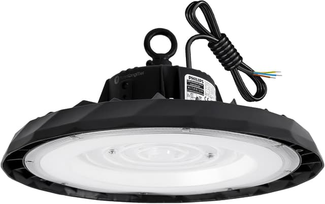 Detalle de Lampe UFO LED 100 W YUANKANGMEI IP65, boîtier en aluminium pour garages, ateliers et commerces extérieurs
