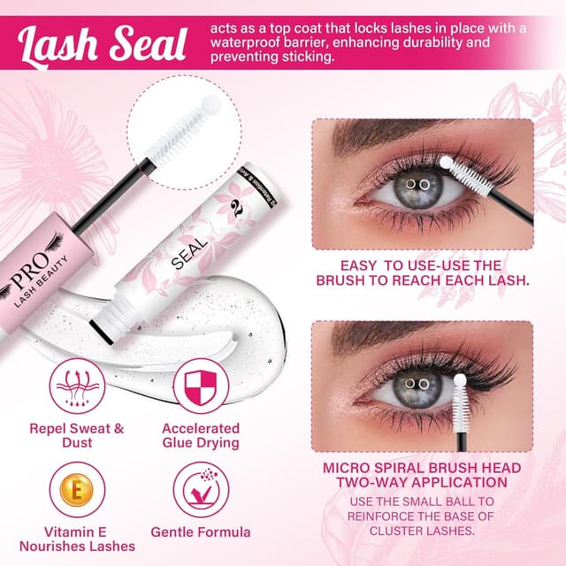 Detalle 2 de PROLASHBEAUTY Lash Cluster Glue (Clear Bond & Clear Seal) 10ml