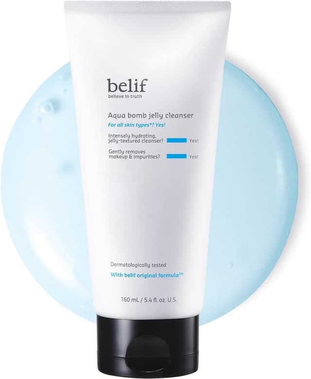 Detalle de belif Aqua Bomb Hydrating Jelly Cleanser – nettoyant visage gelée moussante hydratant (160 ml)