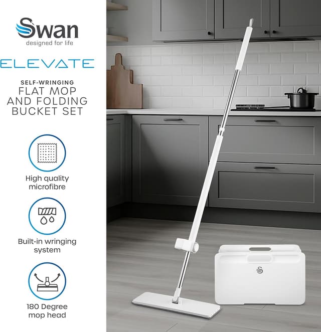 Detalle 2 de Swan Elevate Self-Wringing Flat Mop 180° Head
