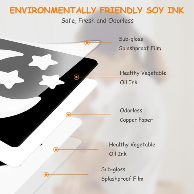 Detalle de Aolso Sensory Toys Schwarz-Weiß-Kontrastkarten (20-teilig) für Babys 0–6 Monate