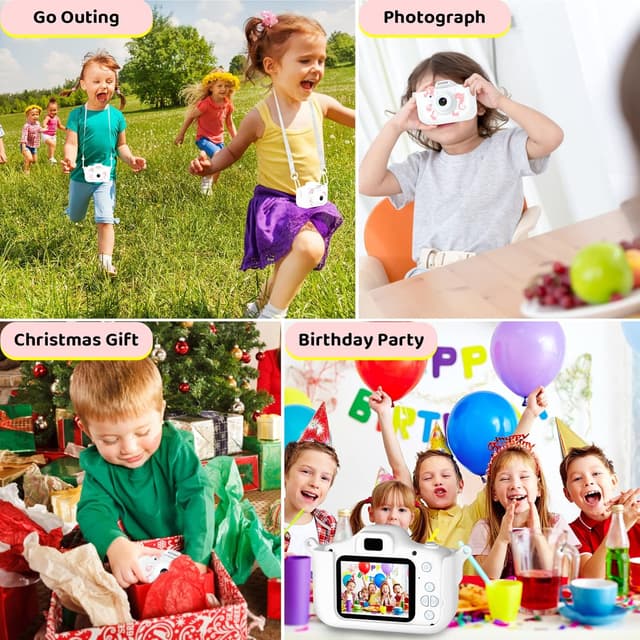 Thumbnail 6 de Kinder Kamera mit 2,0-Zoll-Display und 1080P HD-Video – Digitalkamera für Kinder (weiß)