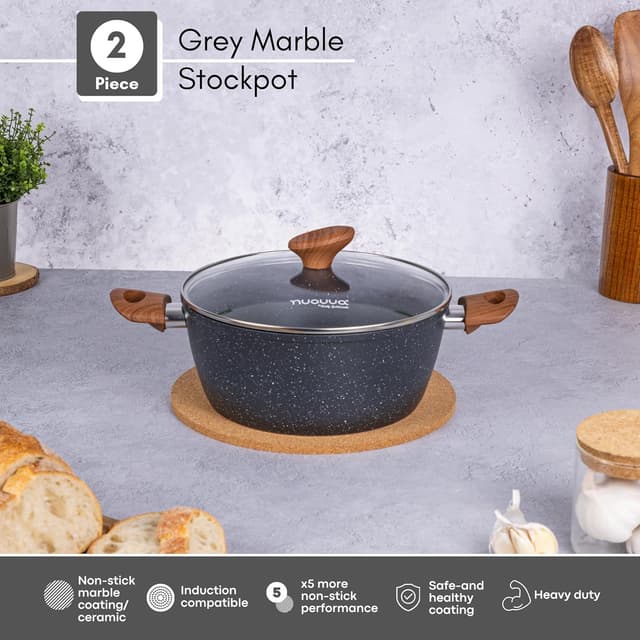 Thumbnail 1 de Nuovva 24cm Marble Stock Pot 4.2 quart 🍲