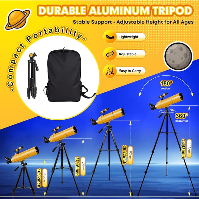 Thumbnail 4 de HUGERSTAR 80/500mm Télescope réfracteur 150X