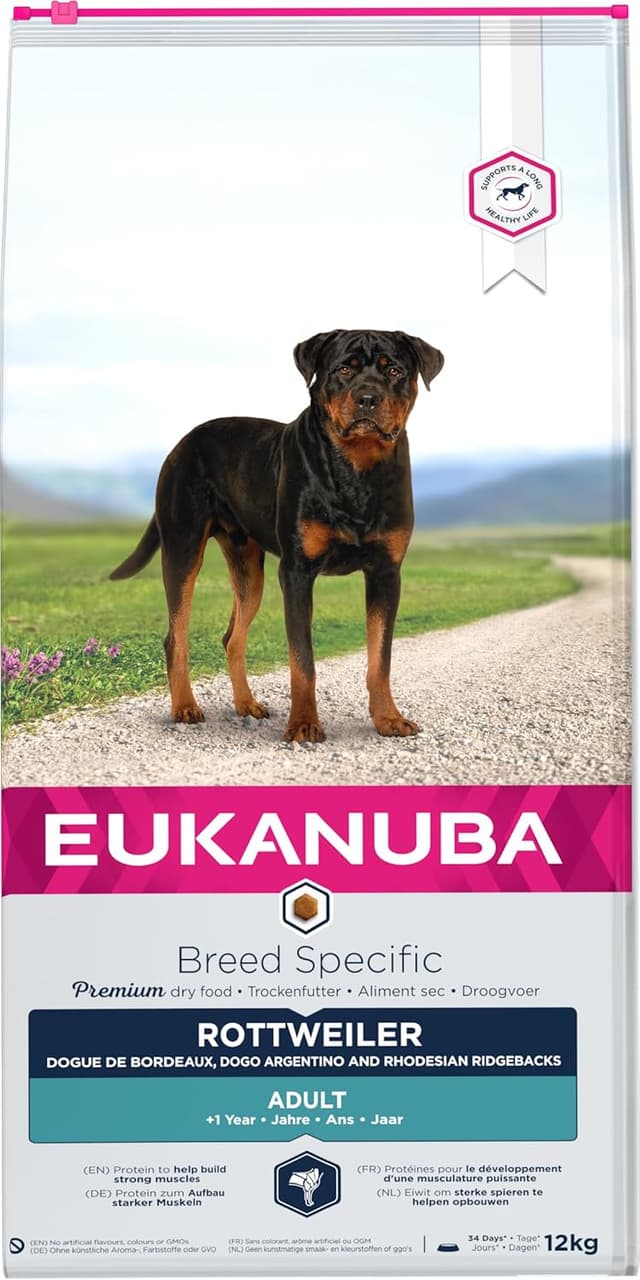 Detalle 1 de Eukanuba Breed Specific Alimento secco per Rottweiler adulti 12 kg