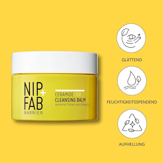 Detalle de Nip+Fab Ceramide Fix Reinigungsbalsam – pflegender Make-up-Entferner & Gesichtsreiniger mit Ceramid-Komplex, Squalan & Süßmandelöl (75 ml)