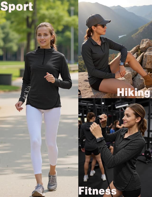 Detalle 2 de Haut de running femme Terecey 1/4 zip manches longues : sweat léger respirant à séchage rapide