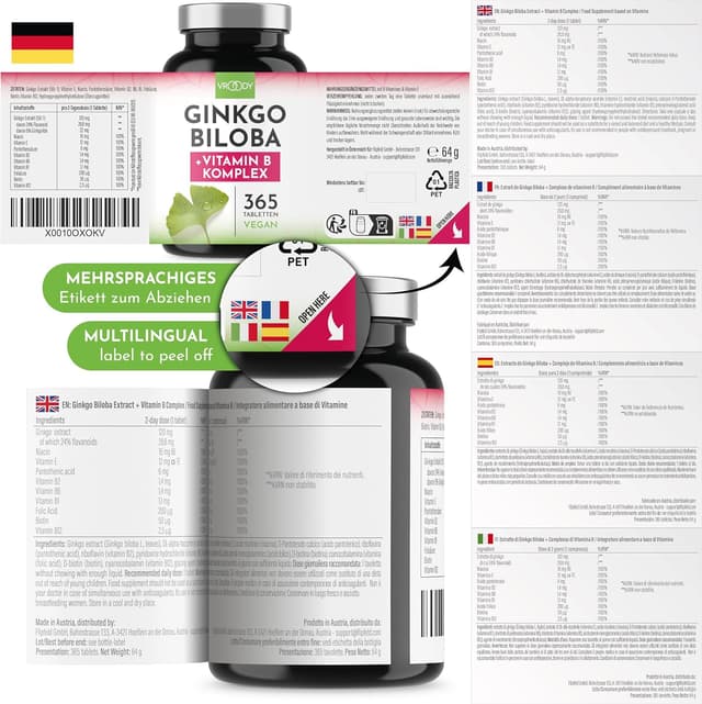 Thumbnail 4 de Ginkgo Biloba 6000mg 365 Tabletten