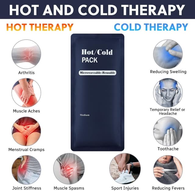 Detalle de AOOWU poche de glace réutilisable 3 pièces (froid et chaud) pour blessures et douleurs