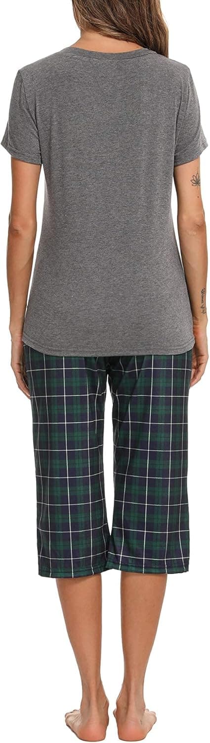 Thumbnail 3 de iClosam Damen Schlafanzug Kurzarm Set