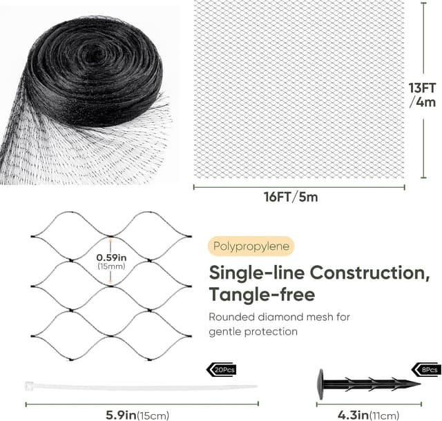 Detalle 2 de MAIYADUO Vogelnetz 4 x 5 m