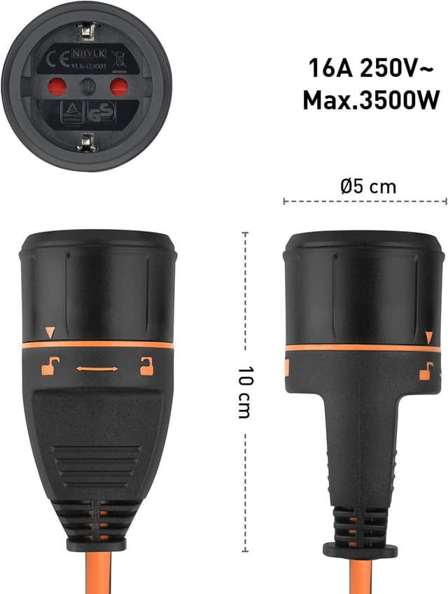 Thumbnail 5 de Electraline 49237 Avvolgicavo con Prolunga Elettrica da Giardino 25M